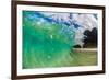 Water shot of a tubing wave off a Hawaiian beach-Mark A Johnson-Framed Photographic Print