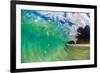 Water shot of a tubing wave off a Hawaiian beach-Mark A Johnson-Framed Photographic Print