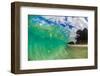 Water shot of a tubing wave off a Hawaiian beach-Mark A Johnson-Framed Photographic Print