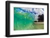 Water shot of a tubing wave off a Hawaiian beach-Mark A Johnson-Framed Photographic Print