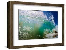 Water shot of a tubing wave off a Hawaiian beach-Mark A Johnson-Framed Photographic Print