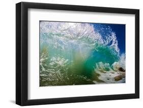 Water shot of a tubing wave off a Hawaiian beach-Mark A Johnson-Framed Photographic Print