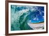 Water shot of a tubing wave off a Hawaiian beach-Mark A Johnson-Framed Photographic Print