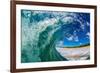 Water shot of a tubing wave off a Hawaiian beach-Mark A Johnson-Framed Photographic Print