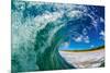 Water shot of a tubing wave off a Hawaiian beach-Mark A Johnson-Mounted Photographic Print