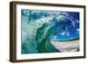 Water shot of a tubing wave off a Hawaiian beach-Mark A Johnson-Framed Photographic Print