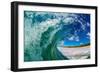 Water shot of a tubing wave off a Hawaiian beach-Mark A Johnson-Framed Photographic Print