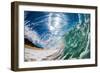 Water shot of a tubing wave off a Hawaiian beach-Mark A Johnson-Framed Photographic Print