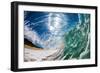 Water shot of a tubing wave off a Hawaiian beach-Mark A Johnson-Framed Photographic Print