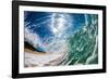 Water shot of a tubing wave off a Hawaiian beach-Mark A Johnson-Framed Photographic Print