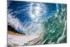 Water shot of a tubing wave off a Hawaiian beach-Mark A Johnson-Mounted Photographic Print