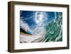 Water shot of a tubing wave off a Hawaiian beach-Mark A Johnson-Framed Premium Photographic Print