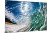 Water shot of a tubing wave off a Hawaiian beach-Mark A Johnson-Mounted Photographic Print