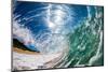 Water shot of a tubing wave off a Hawaiian beach-Mark A Johnson-Mounted Photographic Print