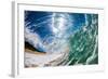 Water shot of a tubing wave off a Hawaiian beach-Mark A Johnson-Framed Photographic Print