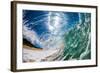 Water shot of a tubing wave off a Hawaiian beach-Mark A Johnson-Framed Photographic Print