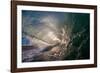 Water shot of a tubing wave off a Hawaiian beach-Mark A Johnson-Framed Photographic Print