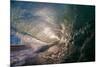 Water shot of a tubing wave off a Hawaiian beach-Mark A Johnson-Mounted Photographic Print