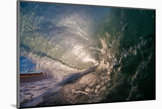 Water shot of a tubing wave off a Hawaiian beach-Mark A Johnson-Mounted Photographic Print