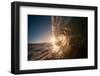 Water shot of a tubing wave off a Hawaiian beach-Mark A Johnson-Framed Photographic Print