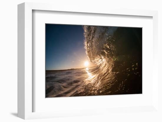 Water shot of a tubing wave off a Hawaiian beach-Mark A Johnson-Framed Photographic Print