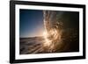 Water shot of a tubing wave off a Hawaiian beach-Mark A Johnson-Framed Photographic Print