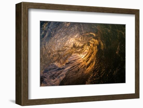 Water shot of a tubing wave off a Hawaiian beach-Mark A Johnson-Framed Photographic Print