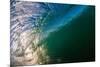 Water shot of a tubing wave off a Hawaiian beach-Mark A Johnson-Mounted Photographic Print