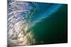 Water shot of a tubing wave off a Hawaiian beach-Mark A Johnson-Mounted Photographic Print