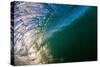 Water shot of a tubing wave off a Hawaiian beach-Mark A Johnson-Stretched Canvas