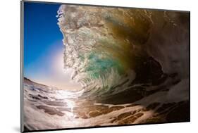 Water shot of a tubing wave off a Hawaiian beach-Mark A Johnson-Mounted Photographic Print