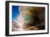 Water shot of a tubing wave off a Hawaiian beach-Mark A Johnson-Framed Photographic Print