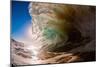 Water shot of a tubing wave off a Hawaiian beach-Mark A Johnson-Mounted Photographic Print