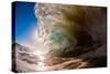 Water shot of a tubing wave off a Hawaiian beach-Mark A Johnson-Stretched Canvas