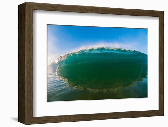 Water shot of a tubing wave off a Hawaiian beach-Mark A Johnson-Framed Photographic Print