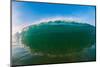 Water shot of a tubing wave off a Hawaiian beach-Mark A Johnson-Mounted Photographic Print