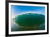 Water shot of a tubing wave off a Hawaiian beach-Mark A Johnson-Framed Photographic Print