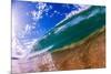 Water shot of a tubing wave off a Hawaiian beach-Mark A Johnson-Mounted Photographic Print