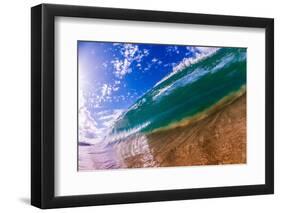 Water shot of a tubing wave off a Hawaiian beach-Mark A Johnson-Framed Photographic Print