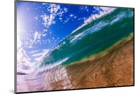 Water shot of a tubing wave off a Hawaiian beach-Mark A Johnson-Mounted Photographic Print