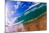 Water shot of a tubing wave off a Hawaiian beach-Mark A Johnson-Mounted Photographic Print