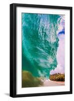 Water shot of a tubing wave off a Hawaiian beach-Mark A Johnson-Framed Photographic Print