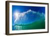 Water shot of a tubing wave off a Hawaiian beach-Mark A Johnson-Framed Photographic Print