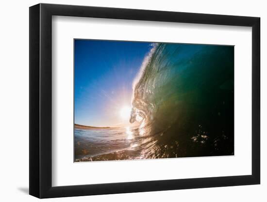 Water shot of a tubing wave off a Hawaiian beach-Mark A Johnson-Framed Photographic Print