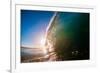 Water shot of a tubing wave off a Hawaiian beach-Mark A Johnson-Framed Photographic Print