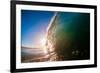 Water shot of a tubing wave off a Hawaiian beach-Mark A Johnson-Framed Photographic Print