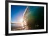 Water shot of a tubing wave off a Hawaiian beach-Mark A Johnson-Framed Photographic Print