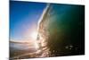 Water shot of a tubing wave off a Hawaiian beach-Mark A Johnson-Mounted Photographic Print