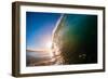 Water shot of a tubing wave off a Hawaiian beach-Mark A Johnson-Framed Photographic Print