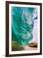 Water shot of a tubing wave off a Hawaiian beach-Mark A Johnson-Framed Photographic Print